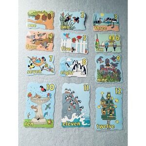 Vintage 60s 70s Lot Of 12 Numbers 1 - 12 Die-Cut Wall Decor Trend Retro Teachers